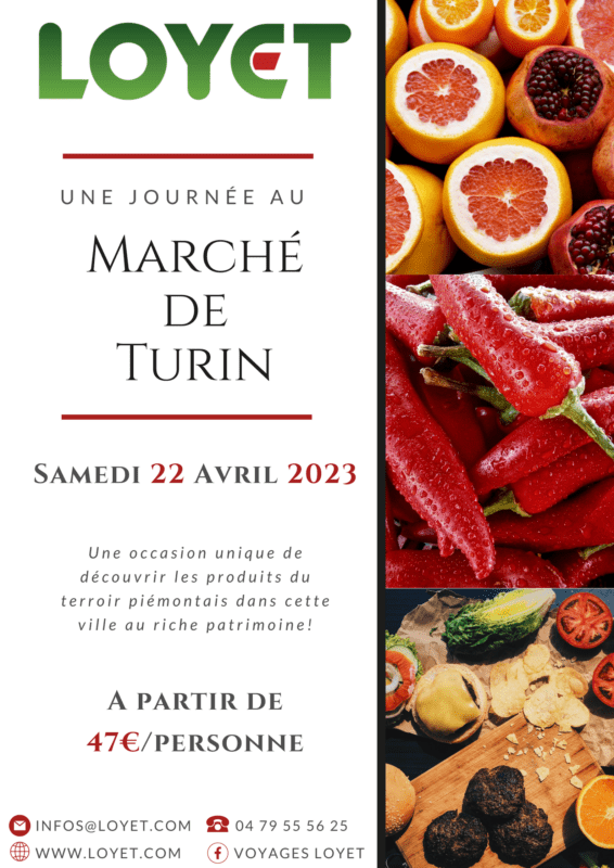 Marché de turin italie autocar car bus voyages voyage organisé