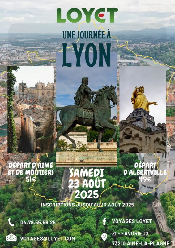 Journée à Lyon Samedi 23 Août A partir de 49€ Cliquez ici pour voir le programme détaillé